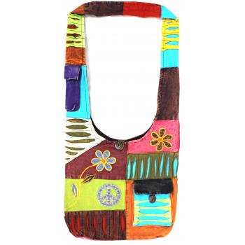 KIB-1830 Cotton Peace Pocket Hobo Bag 