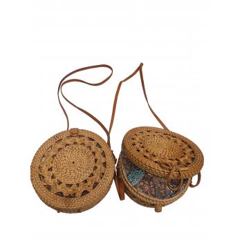 NSB-303B Bl Rattan Round bags 8 inch