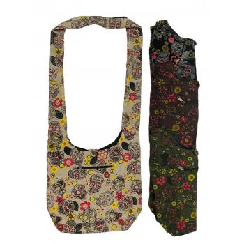 RKB-01 Cotton Skull Printed Hobo Bags
