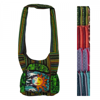 SG-25-SM Cotton Sun Moon Printed hobo bags
