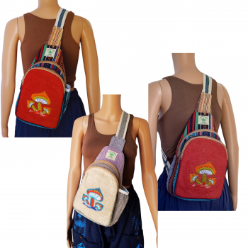 KIF-1730-E Hemp Cotton Embroidery Chest bag