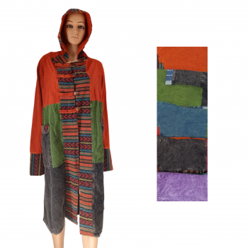 BD-155 Cotton Batik Long Hoodie Free size