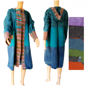 BD-155 Cotton Batik Long Hoodie Free size
