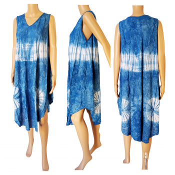 AON-03 Rayon Indigo Tiedye Dress