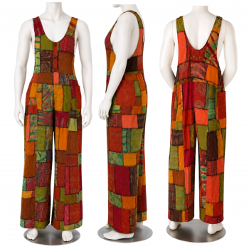 BD-160 Patchwork Overalls with side pocket