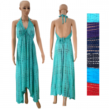 KIG-132 Rayon Tie Dyed Pyramid Dress