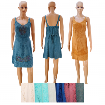 KIG-70  Rayon Stonewash Short Dress