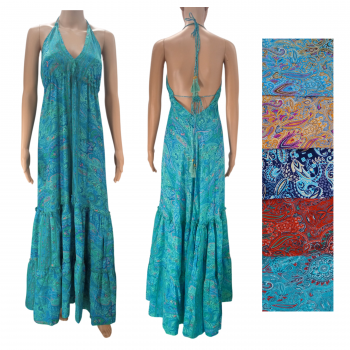 NS-3453 Floral Halter long Dress