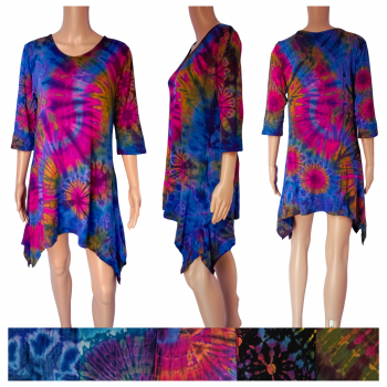 PAE-71 Tie-Dye Handkerchief Hem Tunic