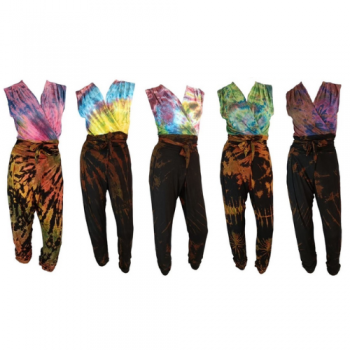 PP-8015 Rayon Knit 2 Tone Tiedye Jumpsuits