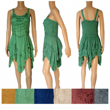 R-776 Embroidered Handkerchief Hem Dress