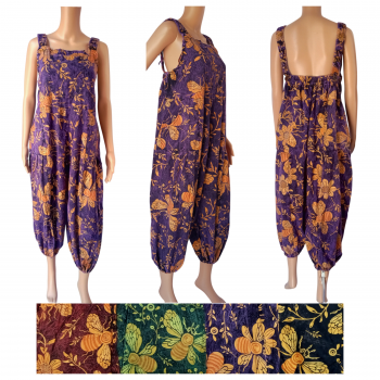 S0-58 Fine Cotton Bee Printed Jumpsuits