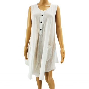 Sanga-10 Cotton Dress-White