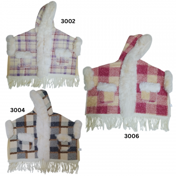 3002-4-6 Sherpa lined (5-10Y)kids poncho