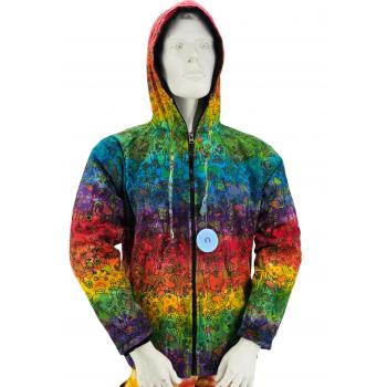 JKT-28R Cotton Rainbow Tiedye Mushroom Print Jacket