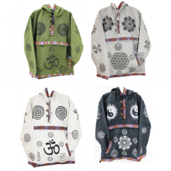 KIJ-14 Cotton Printed Lined Pullover Hoodie