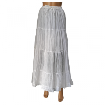 KI-104-White Cotton Skirts 