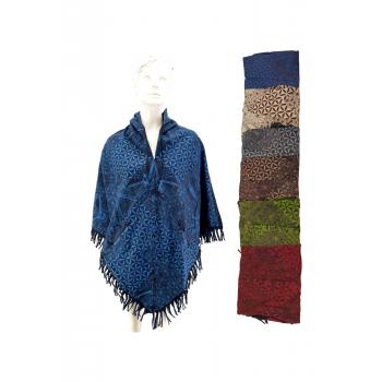 MT-04 Cotton Batik Printed Poncho with Pockets