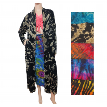 PAE-62 Rayon Tie Dyed Long Duster