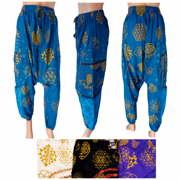 KIG-03-R Rayon Sacred Geometry Printed Pants