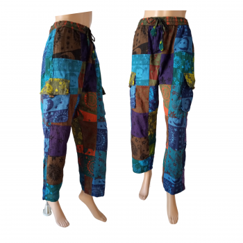 KIG-115 Cotton Printed Patchwork pants