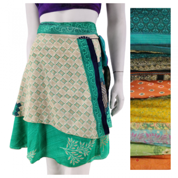 KIG-39-A Recy Silk Wrap Mini Skirt