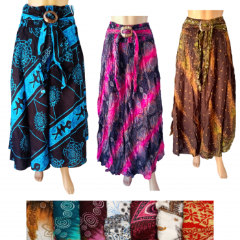 Pichit-81-A Rayon Long Skirt ( Assorted Colors)