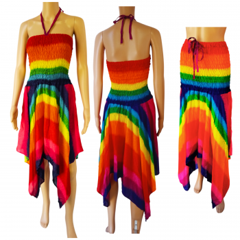Pichit-81-R Rayon Rainbow 2-in-1 skirt