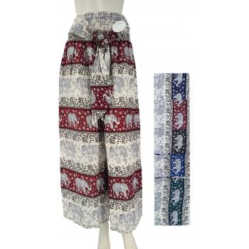 Pichit-84 Rayon Elephant print Pants with Button