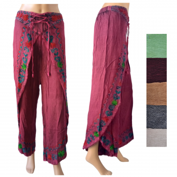 R-595 Rayon Embroidery Wrap pants