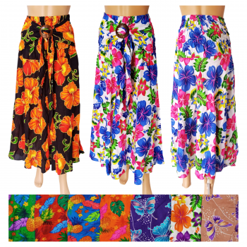 Sanga-4-HF Rayon printed long Skirt with Coconut Button