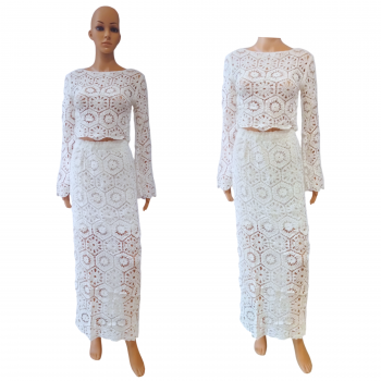 YY-3315  Cotton Lace Top and skirt set