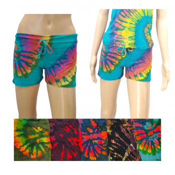 SP-077-D5 Rayon Lycra tiedye shorts