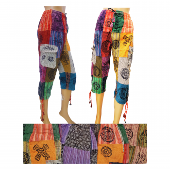 KN90P Cotton Patchwork  Capri Trouser