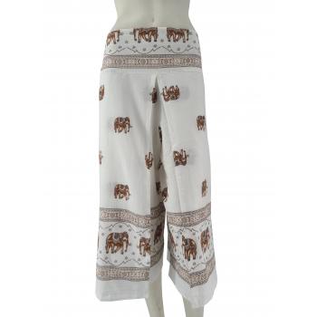 SANGA-5 Cotton Elephant Print Wrap Pants Length