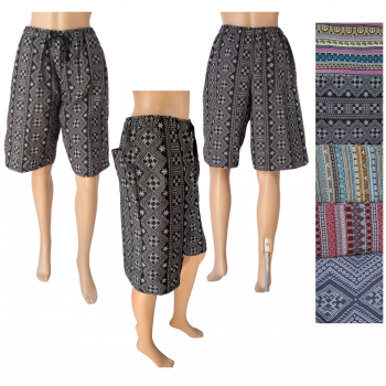 TH-16 Jacquard Bermuda Shorts with Ethnic Print