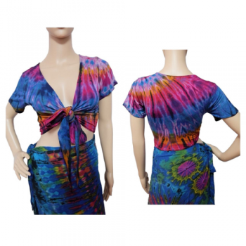 PAE-65 Rayon Tie Dyed Halter Top