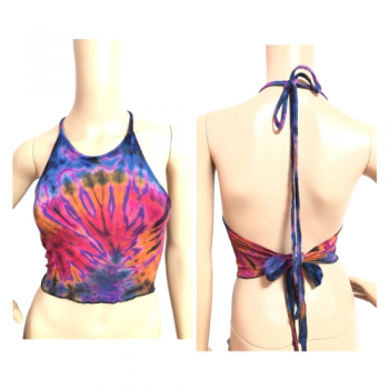 PAE-66 Rayon Tie Dyed Halter Top