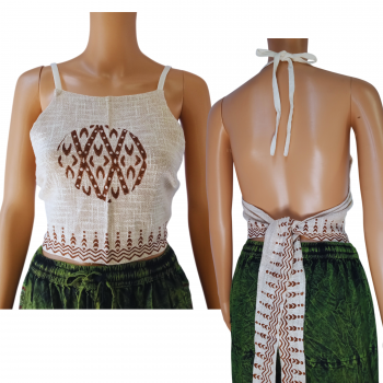 RCM-0182 Cotton  Freesize Halter Top