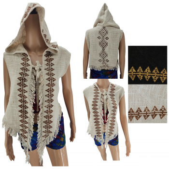 TOP-09 Cotton Hoody Top with block Prints