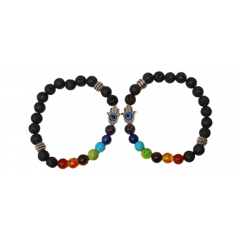 BB8-56 Lava Chakra Hamsa eye Bracelets 8mm