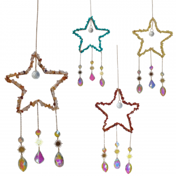 GST-STAR Wire Wrapped Chip Star Hangings