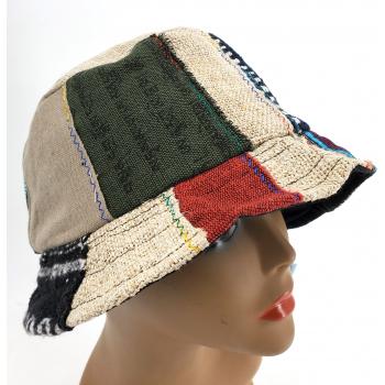 KIH-29 Hemp Cotton Patchwork Bucket Hats