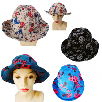 KIH-44 Cotton Mushroom Printed Hats