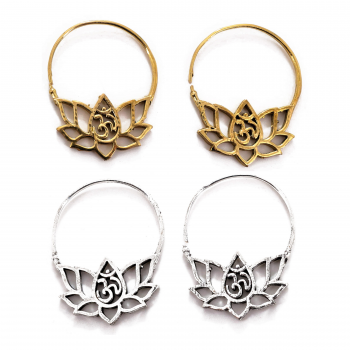 E-843 Brass Lotus Earrings