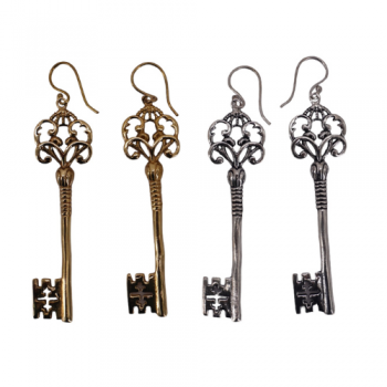 NE-22 Brass Key Ear Rings