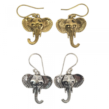 NE-8 Brass Elephant Ear Rings