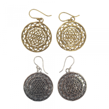 NE-9 Brass Sriyantra Ear Rings