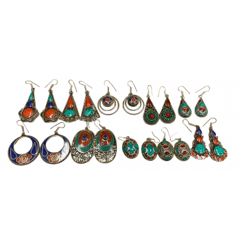 TER-9 Mix Metal Tibetan Earrings 