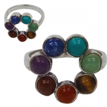 NPR-23 Brass SF 7 chakra stone rings